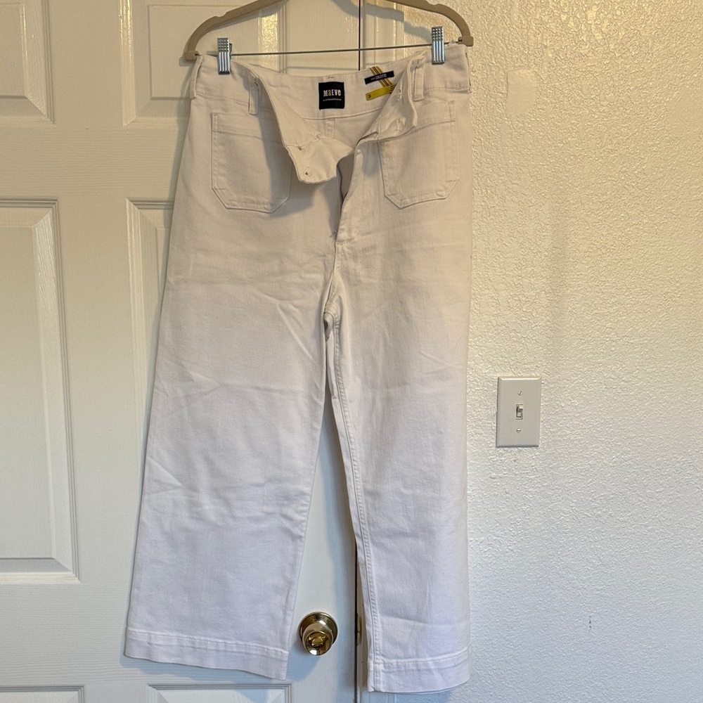 Maeve White Wide-Leg Jeans